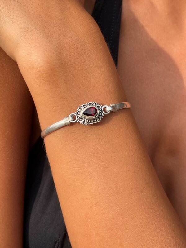 Bracelet goutte ruby argent