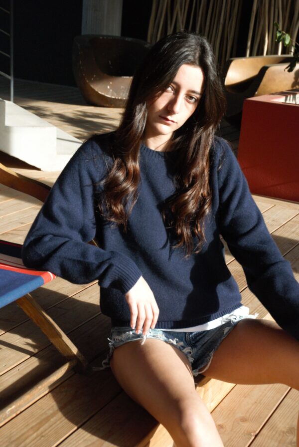 Pull marine en cachemire